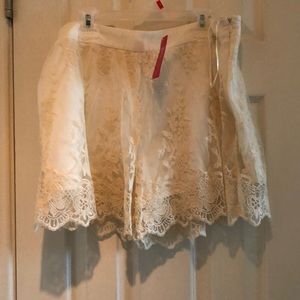 Natural (cream) lace dress shorts size Large